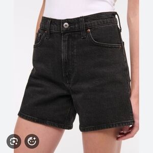 EUC A&F black denim high rise dad shirt size 24/00